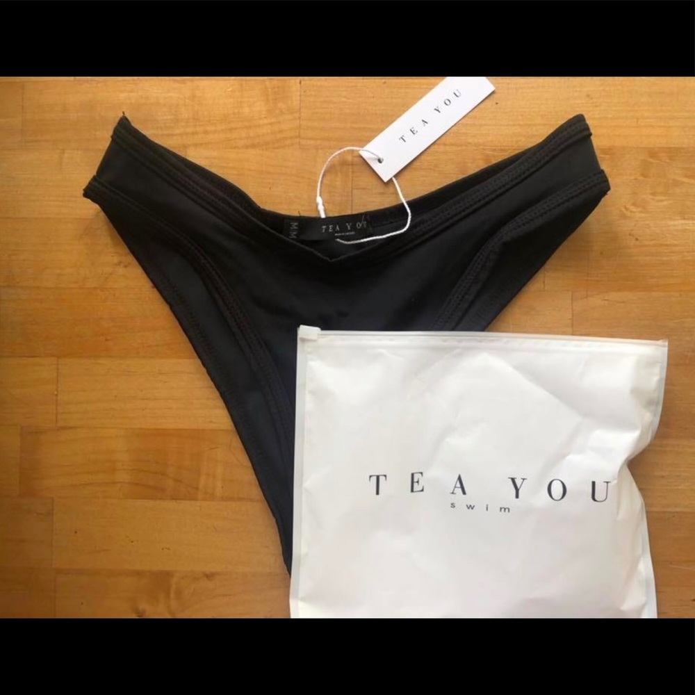 Tea you black high rise bikini bottoms